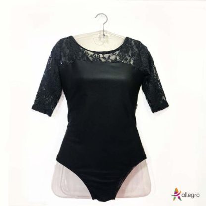 Collant preto renda - Costas em V - Image 2