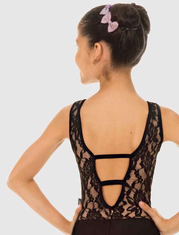 collant ballet preto renda costas detalhe