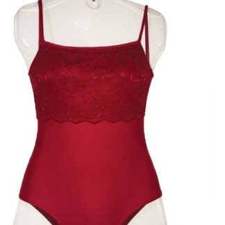 Collant Ballet Renda Vermelho