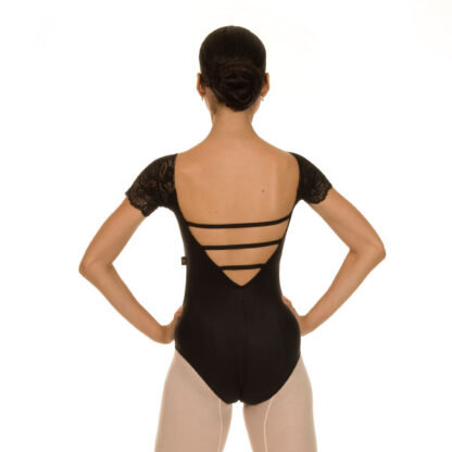 Collant Ballet Manga Curta Renda - Image 3