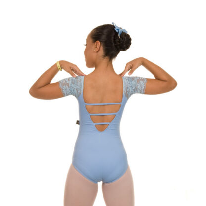 Collant Ballet Manga Curta Renda - Image 5