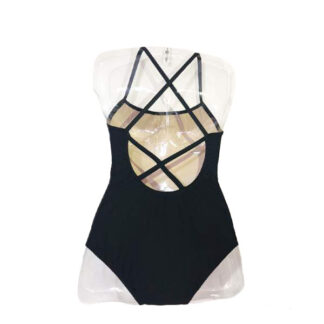 Collant ballet preto em tiras
