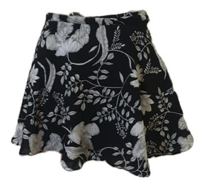 Saia Ballet Musseline Estampa Flor De Gelo